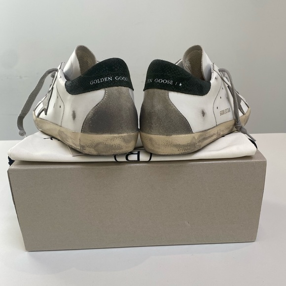 Golden Goose Superstar Sneaker White Leather/Green Suede/Gray sz 41 New in Box - Picture 5 of 13